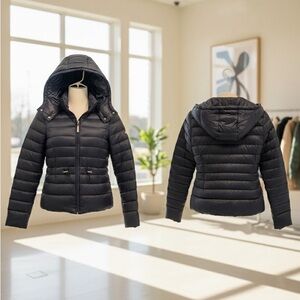 DKNY Women's Dark Blue Puffer Coat